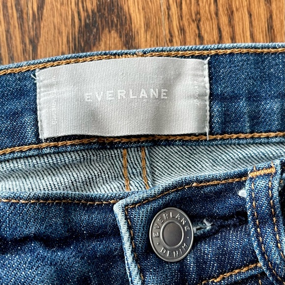Everlane Mid Rise Dark Blue Cropped Skinny Jeans - Picture 5 of 6